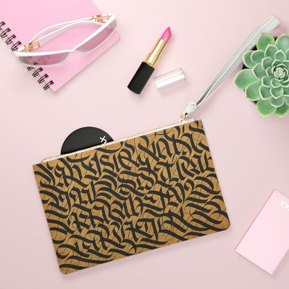 Stylish Calligraphy Clutch Bag, Elegant Pouch, Handmade Purse, Gift for Her, Evening Bag, Special Occasion Accessory - TRV
