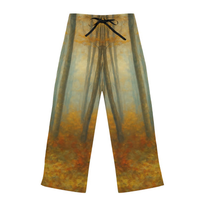 Cozy Autumn Women's Pajama Pants, Fall Loungewear, Forest Print Sleep Pants, Relaxing Homewear, Perfect Gift for Her - TRV