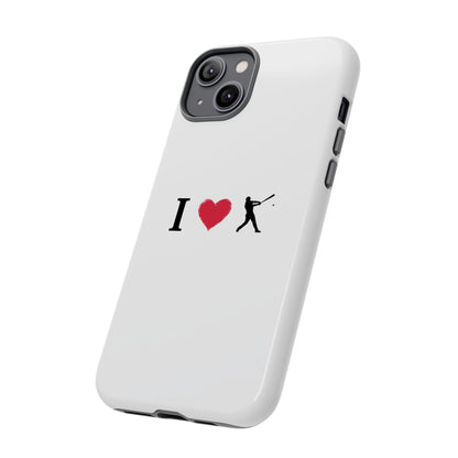 Baseball Love Phone Case, Tough Cases for Sports Lovers, i Heart Baseball Protection, Gift for Players, Cute Sports Case - TRV