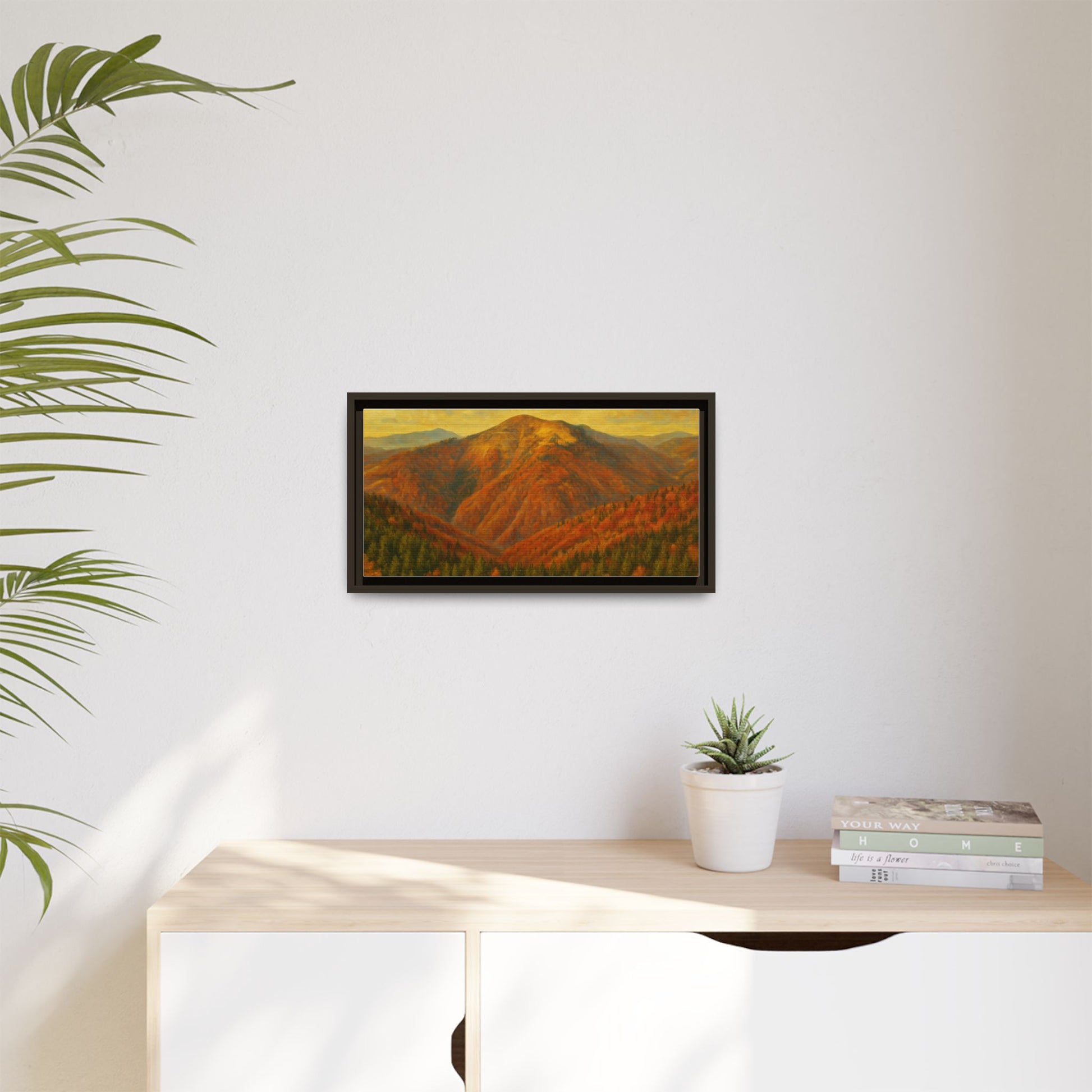 Autumn Landscape Wall Art, Cozy Home Decor, Nature Print, Framed Canvas, Fall Decorations, Gift Idea for Art Lovers - TRV