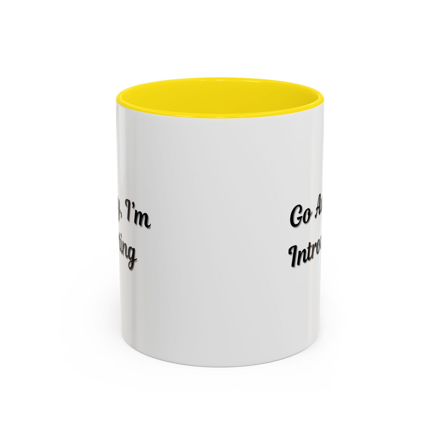 Go Away, I'm Introverting Accent Coffee Mug — Funny Introvert Ceramic Mug (11/15oz)