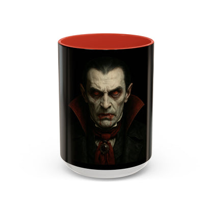Gothic Dracula Vampire Accent Coffee Mug | Spooky Halloween Gift, Unique Home Decor, Collector's Mug, Coffee Lover's Gift - TRV
