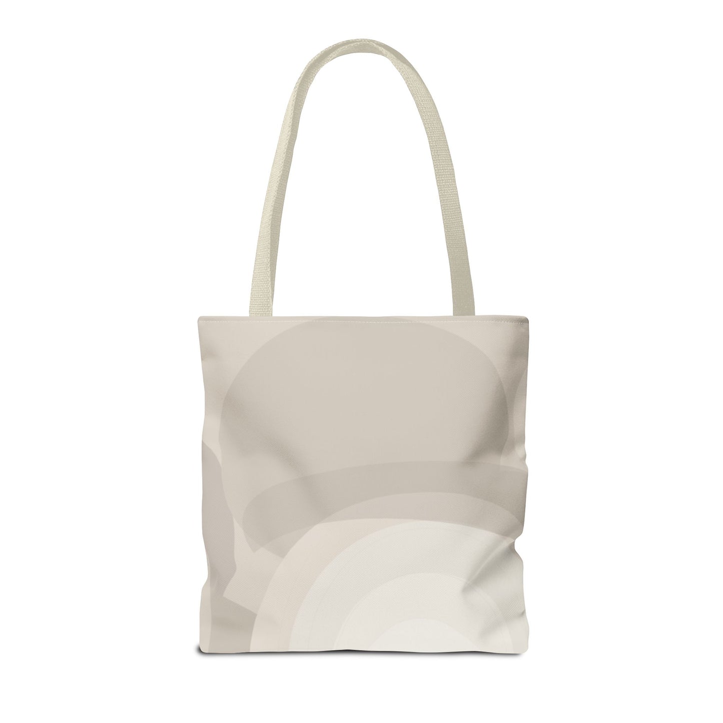 Neutral Abstract Circle Pattern Tote Bag | Minimal Beige AOP Canvas