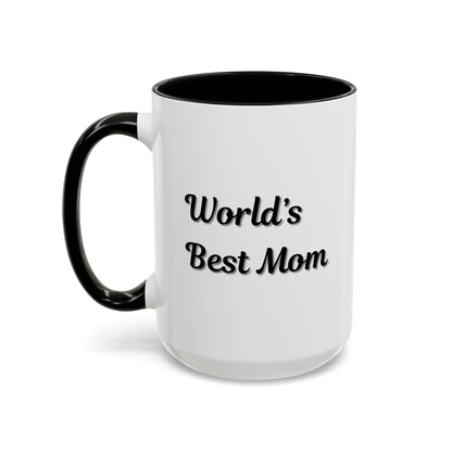World's Best Mom Accent Coffee Mug - 11oz & 15oz - Perfect Gift for Mother's Day