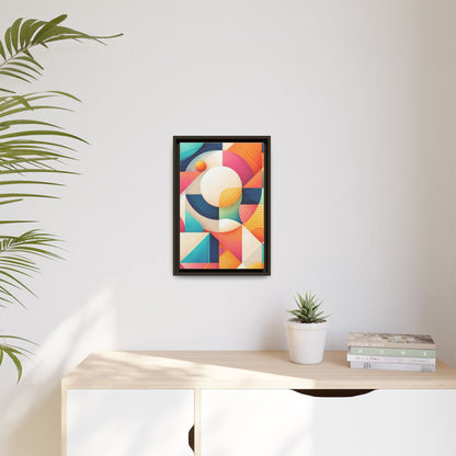 Colorful Geometric Abstract Art Matte Canvas Framed