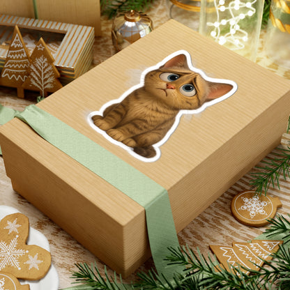 Adorable Cat Kiss-Cut Stickers for Pet Lovers, Cute Notebook Décor, Fun Gifts for Animal Lovers, Cat-Themed Decor, Whimsical Cat Art