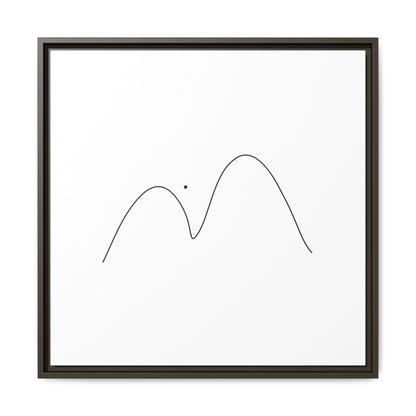 Minimal Line Mountains Matte Canvas Framed