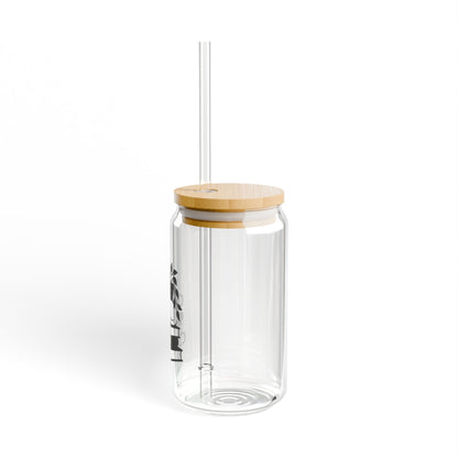 Glass Sipper Cup — Cozy Booklover Design (16oz)