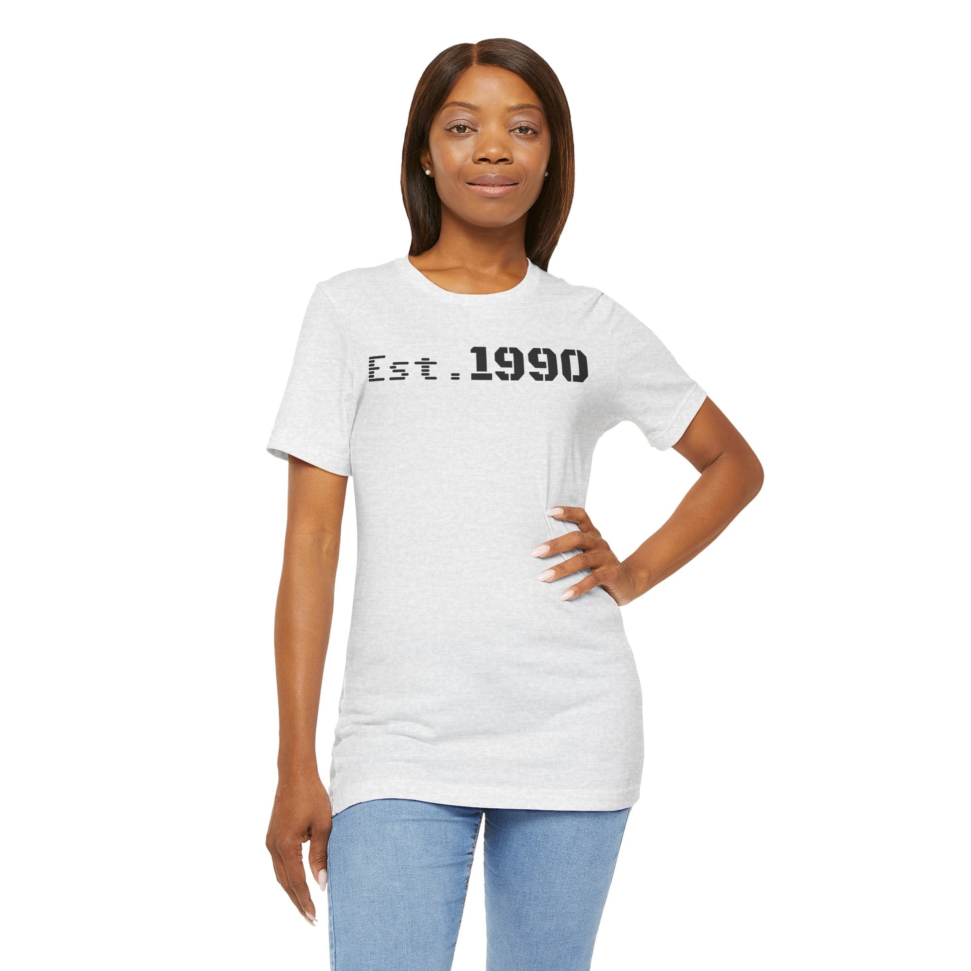 Unisex Est. 1990 Nostalgic Jersey Tee - Perfect Gift, Vintage Style, Retro Fashion, Birthday Celebration, Casual Wear - TRV