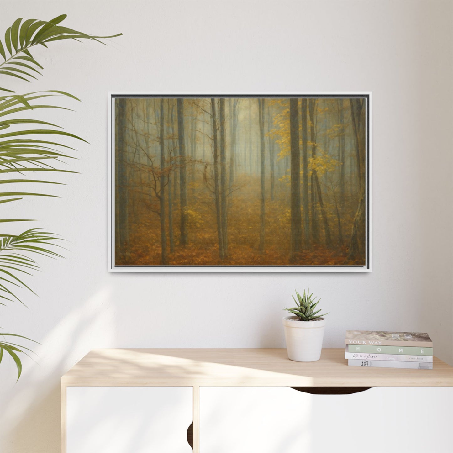 Framed Matte Canvas Art | Serenity in the Forest | Nature Wall Decor, Home Gallery, Cozy Living Room, Gift for Nature Lovers - TRV