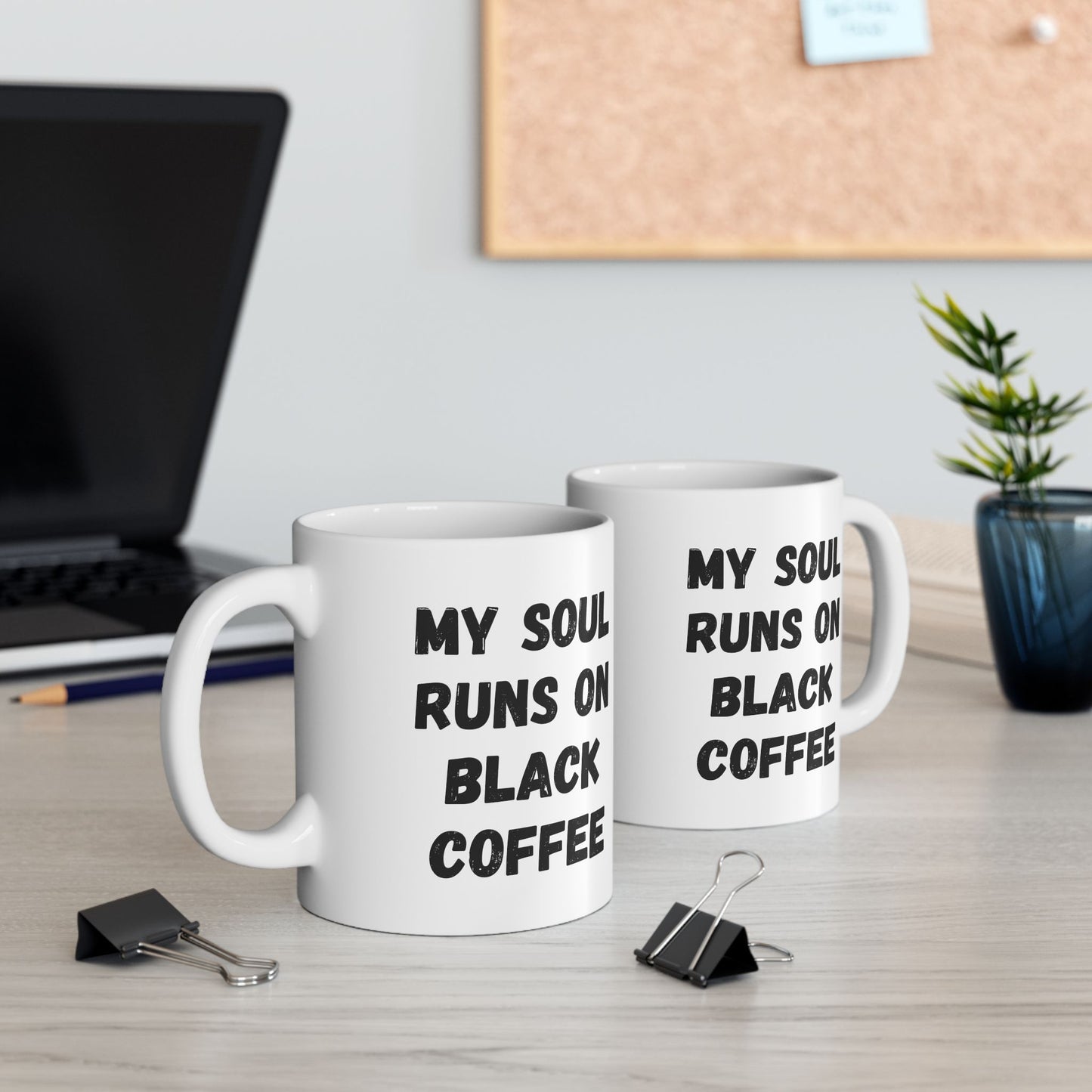 Coffee Lover's Ceramic Mug – 'My Soul Runs on Black Coffee' – Perfect Gift for Coffee Enthusiasts - TRV