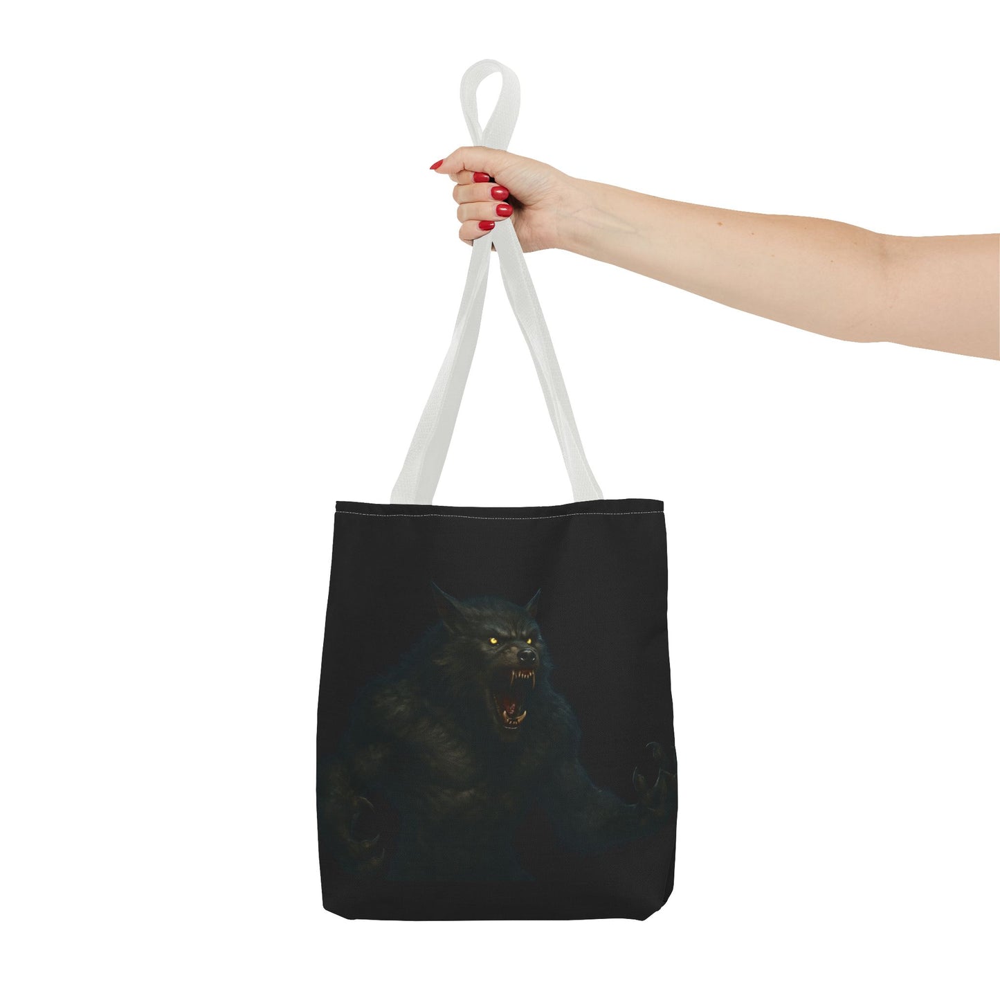 Fierce Werewolf Tote Bag, Halloween Accessories, Dark Art Tote, Animal Lover Gift, Geeky Shopping Bag - TRV
