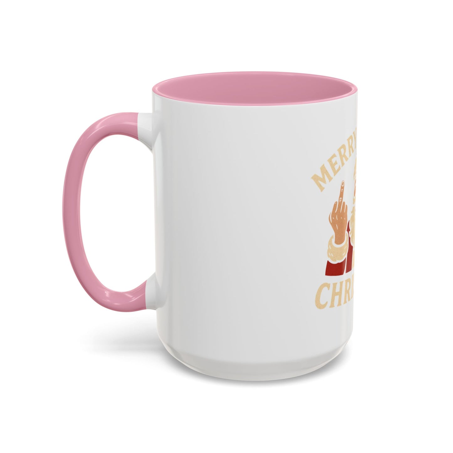 Irreverent Merry Christmas Mug — Funny Santa Middle Finger Coffee Cup (11oz & 15oz)
