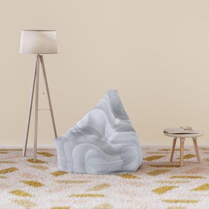 Abstract White Wave Pattern Bean Bag Chair Cover | Modern Geometric Home Decor