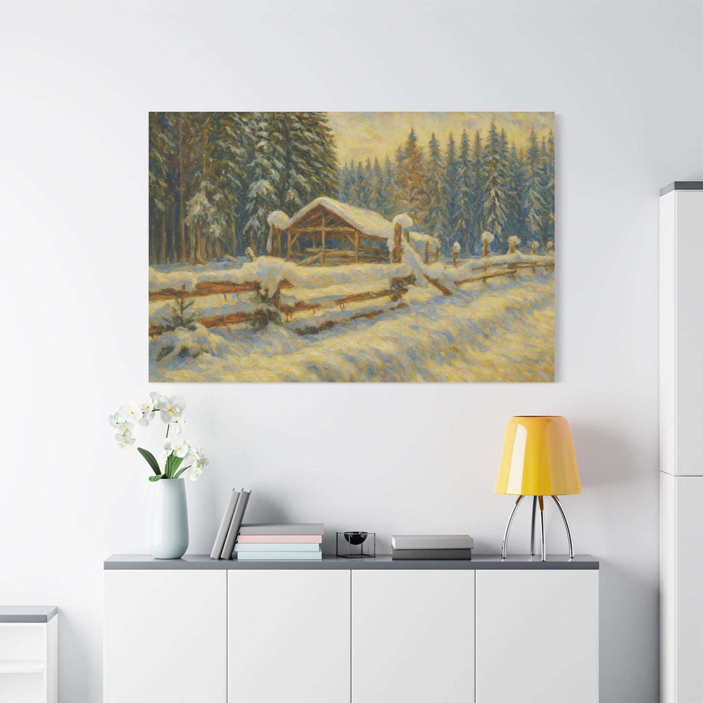 Canvas Wall Art, Winter Landscape Print, Home Decor, Rustic Art, Gift for Nature Lovers, Holiday Decoration - TRV