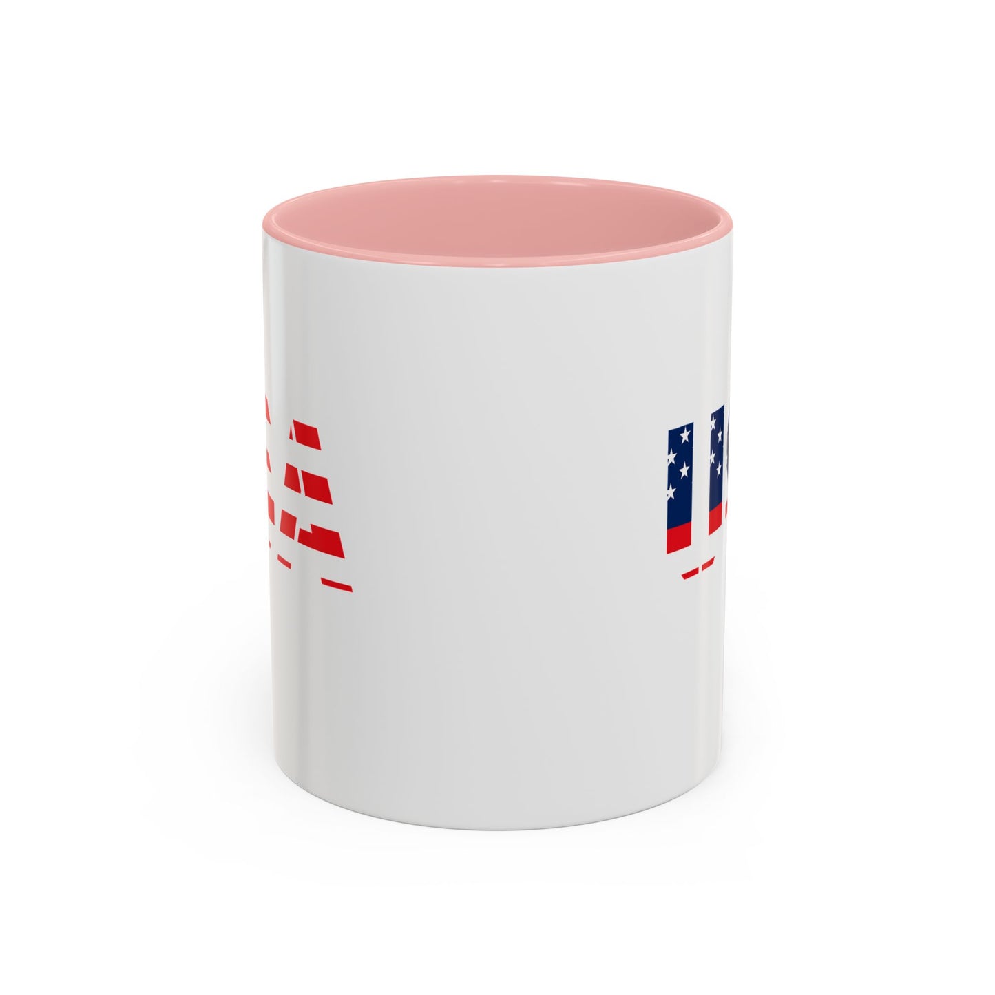 USA Flag Accent Coffee Mug — Patriotic 11/15oz Ceramic Coffee Cup