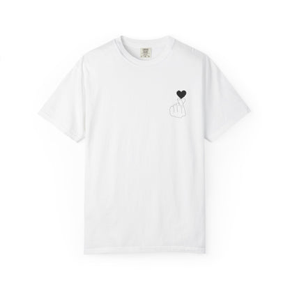 Unisex Garment-Dyed T-Shirt with Heart Design | Casual Trendy Wear for All Occasions