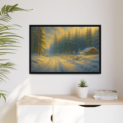 Wall Art Print, Winter Cabin Decor, Nature Scene, Holiday Gift, Cabin Vibes, Christmas Decoration, Matte Canvas, Framed - TRV
