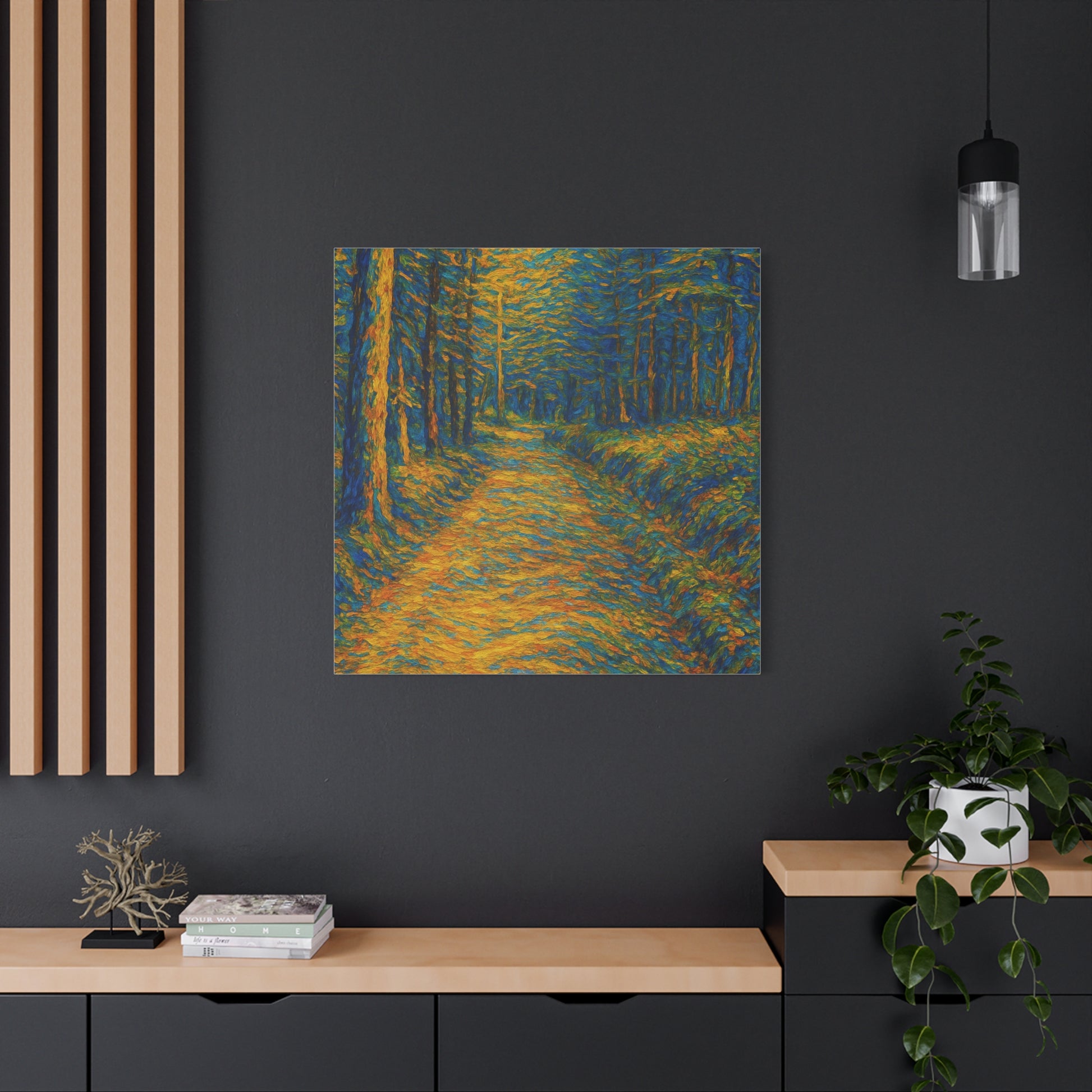 Van Gogh Style Forest Canvas Art | Nature Wall Decor, Home Office Accent, Gift for Nature Lovers, Gallery Wrapped, Living Room Wall Art - TRV