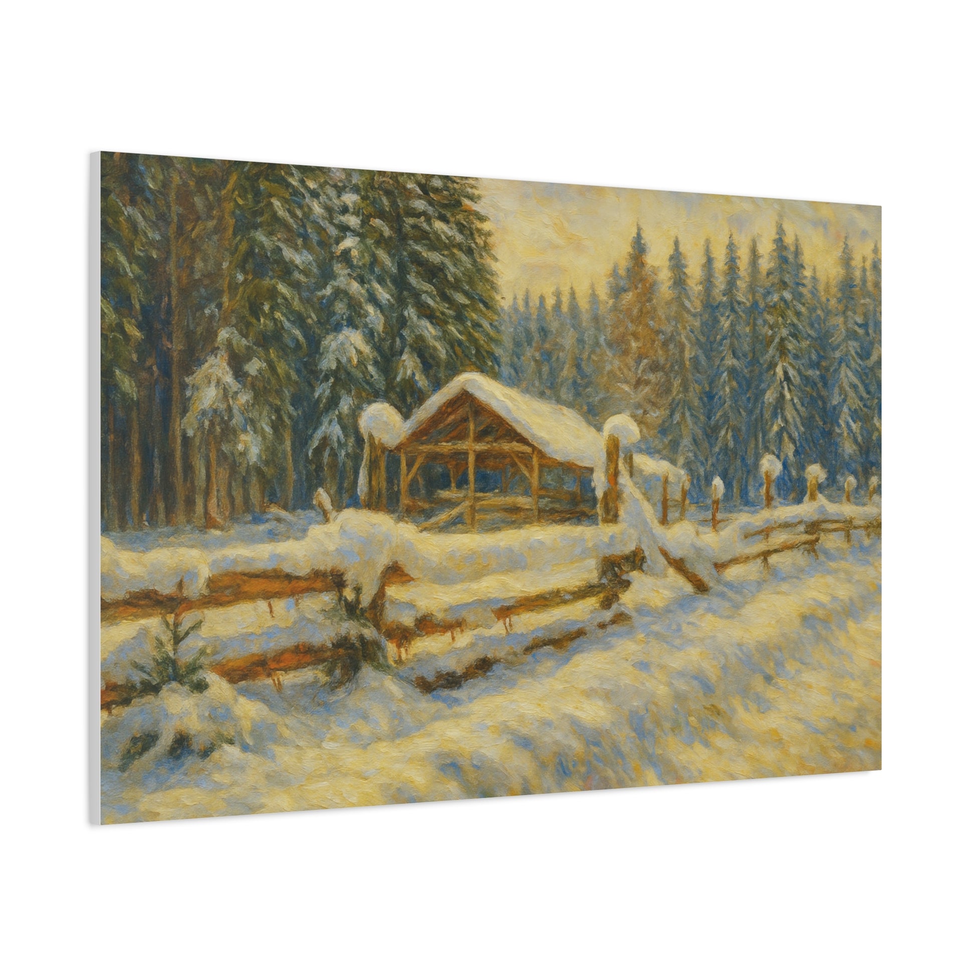 Canvas Wall Art, Winter Landscape Print, Home Decor, Rustic Art, Gift for Nature Lovers, Holiday Decoration - TRV