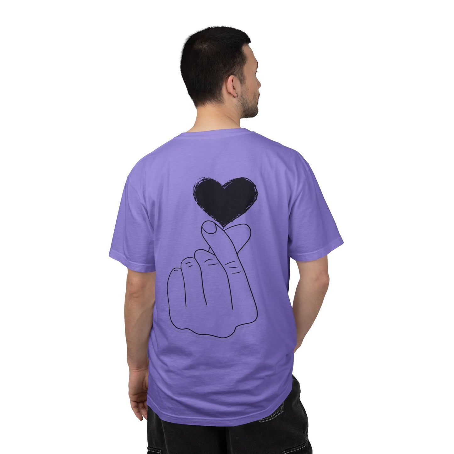 Unisex Garment-Dyed T-Shirt with Heart Design | Casual Trendy Wear for All Occasions
