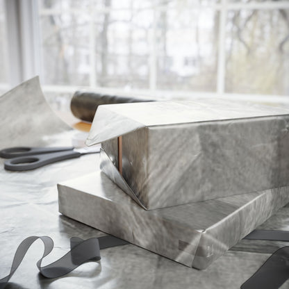 Gray Marble Wrapping Paper Roll — Neutral Watercolor Gift Wrap for Weddings, Birthdays & Minimalist Packaging