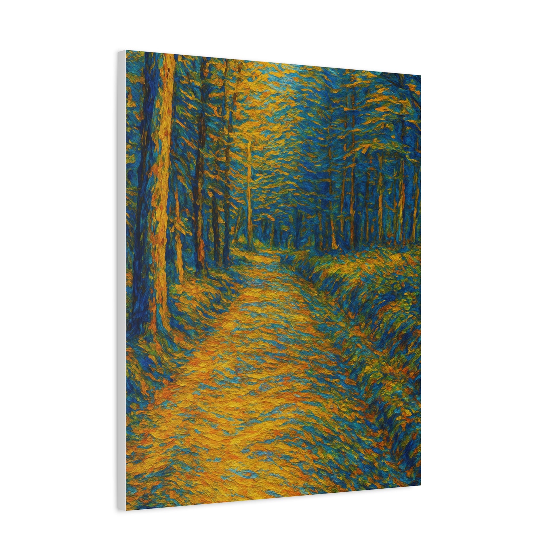 Van Gogh Style Forest Canvas Art | Nature Wall Decor, Home Office Accent, Gift for Nature Lovers, Gallery Wrapped, Living Room Wall Art - TRV