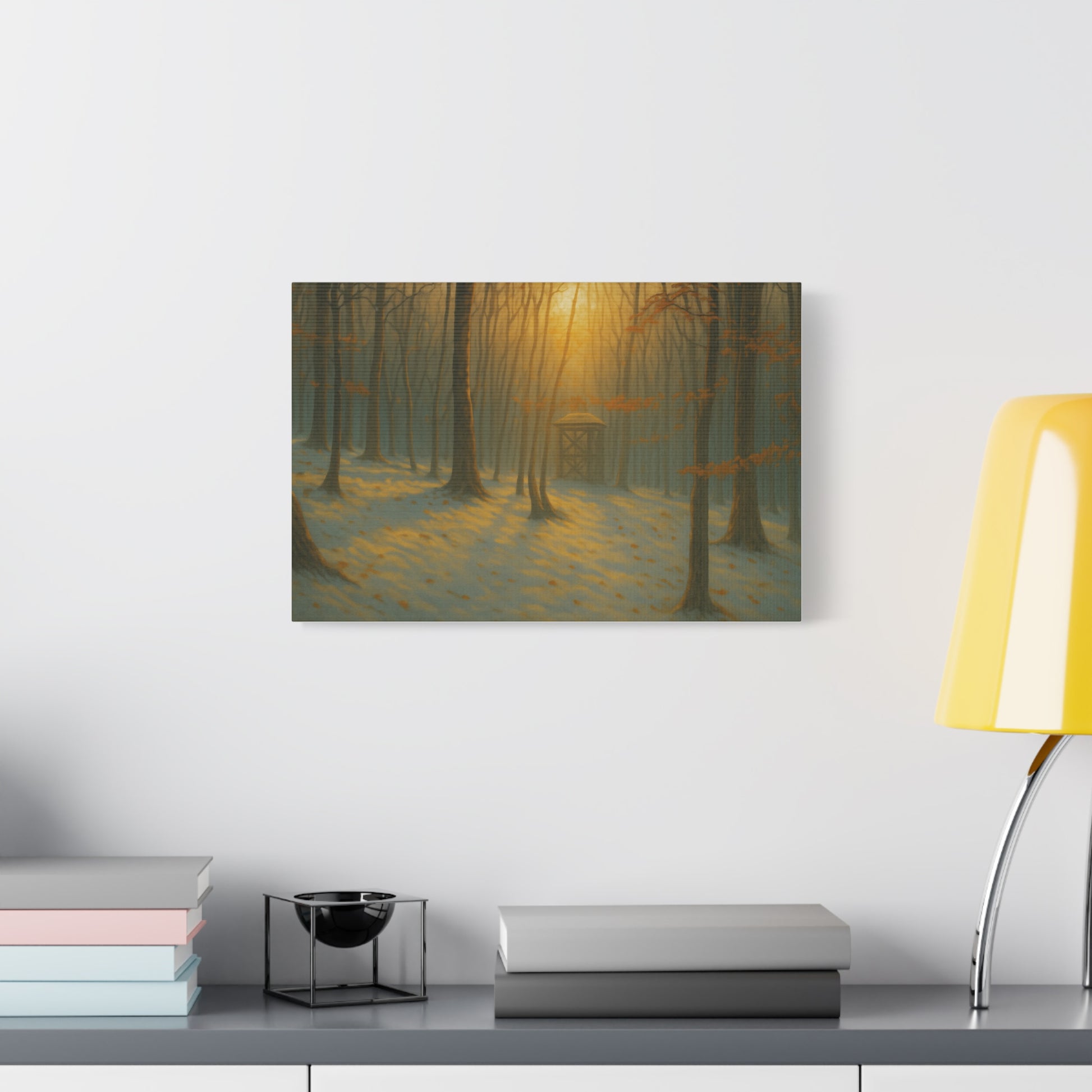 Matte Canvas Wall Art, Scenic Nature Print, Calm Forest Decor, Cozy Home Aesthetic, Autumn Landscape, Gift for Nature Lovers - TRV