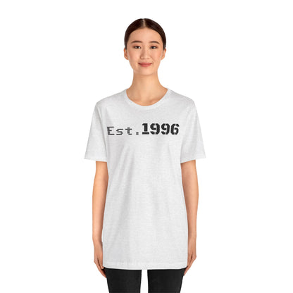 Unisex Jersey Tee - 'Est. 1996' Graphic Shirt, Birthday Gift, Casual Wear, Vintage Style, Retro Fashion, Gift for Him/Her - TRV