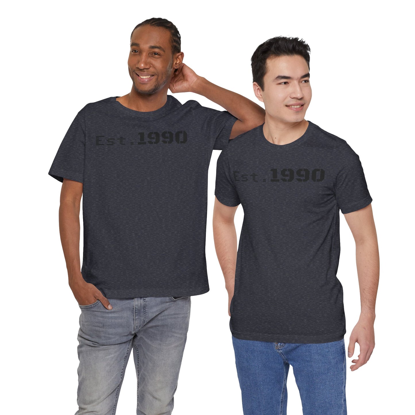 Unisex Est. 1990 Nostalgic Jersey Tee - Perfect Gift, Vintage Style, Retro Fashion, Birthday Celebration, Casual Wear - TRV
