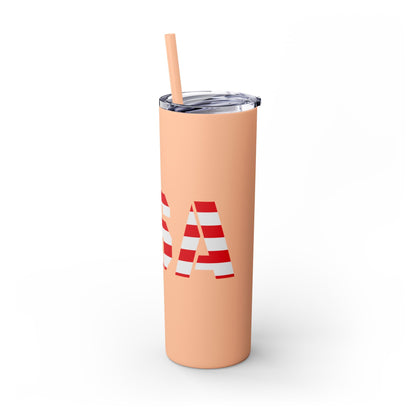 Skinny Tumbler — USA Flag 20oz Straw Tumbler (Patriotic Travel Cup)