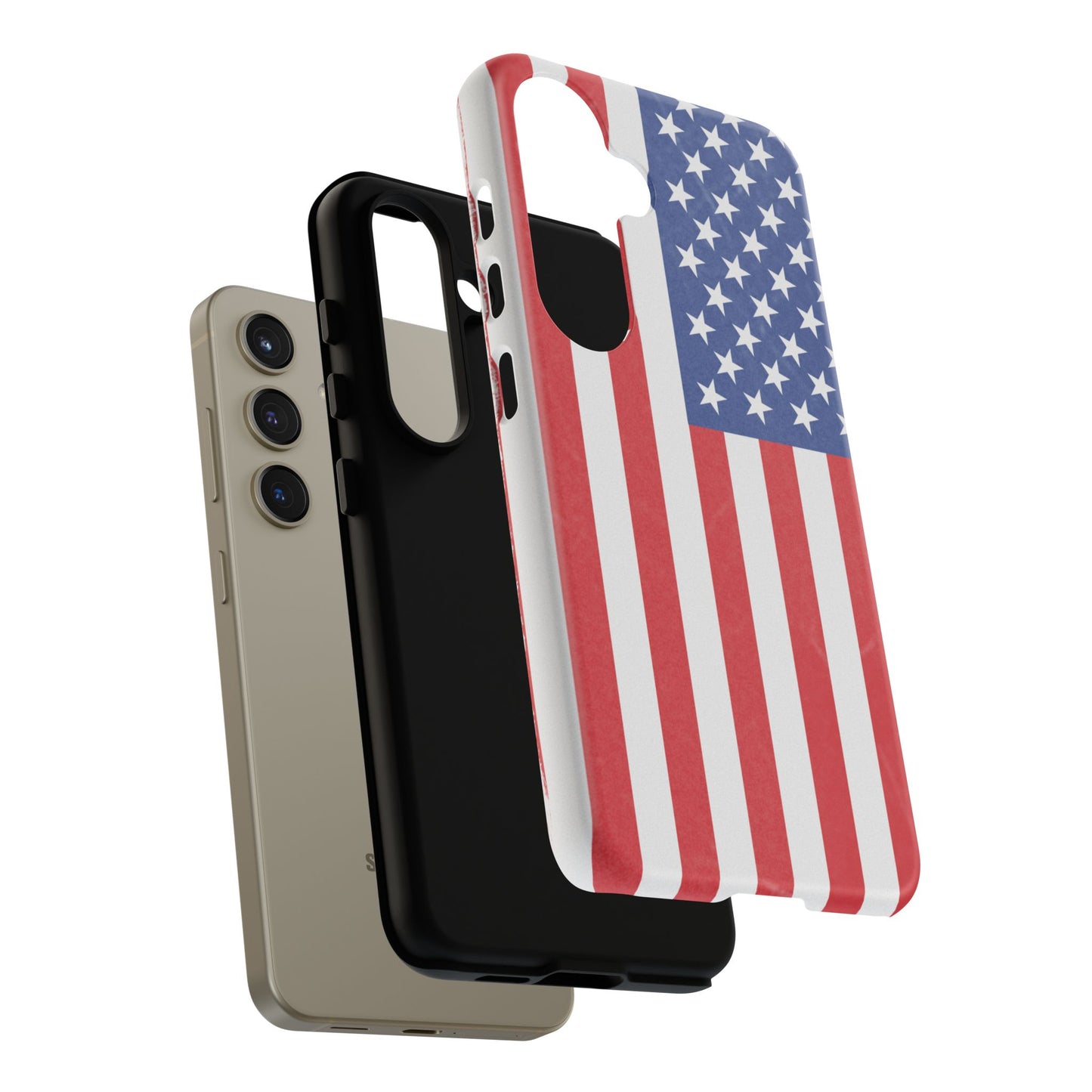 Patriotic Phone Case - Tough Cases for Veterans, USA Lovers, Independence Day, Memorial Day, Flag Design - TRV