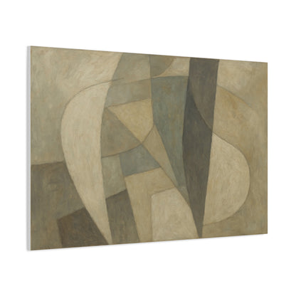 Abstract Neutral Geometric Shapes Matte Canvas - TRV