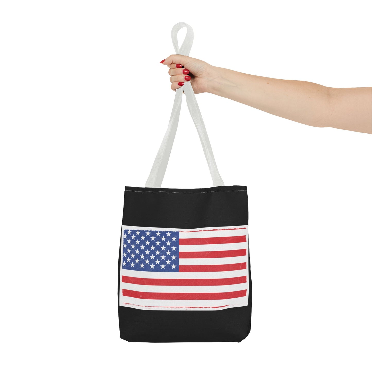 Patriotic Tote Bag, American Flag Carryall, Beach Bag, Reusable Shopping Tote, Independence Day Gift - TRV
