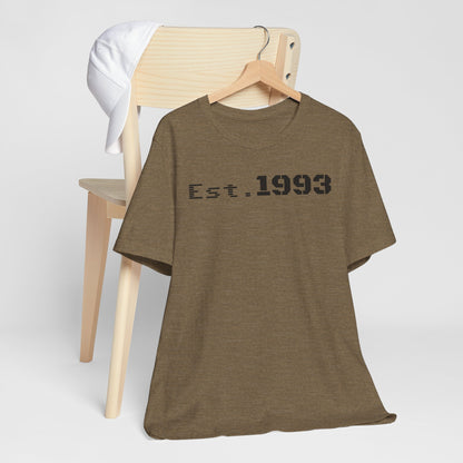 Est. 1993 Unisex Short Sleeve Tee - Perfect for Birthdays, Nostalgia, Casual Wear, Gifts, and Celebrations - TRV