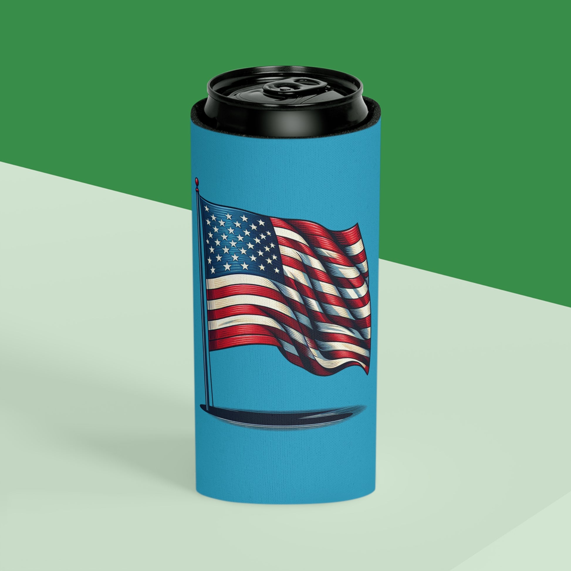 Patriotic Can Cooler, Summer BBQ Accessory, Independence Day Drink Holder, Americana Coaster, USA Party Favor - TRV