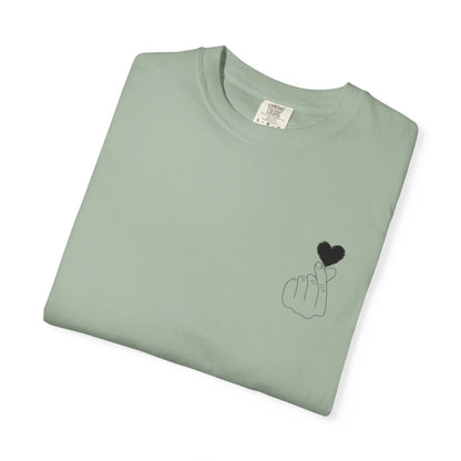 Unisex Garment-Dyed T-Shirt with Heart Design | Casual Trendy Wear for All Occasions