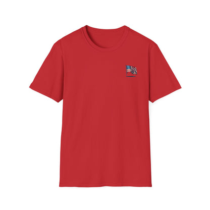 Patriotic Unisex Softstyle T-Shirt, American Flag Tee, USA Pride Shirt, Perfect for Independence Day, Casual Wear - TRV
