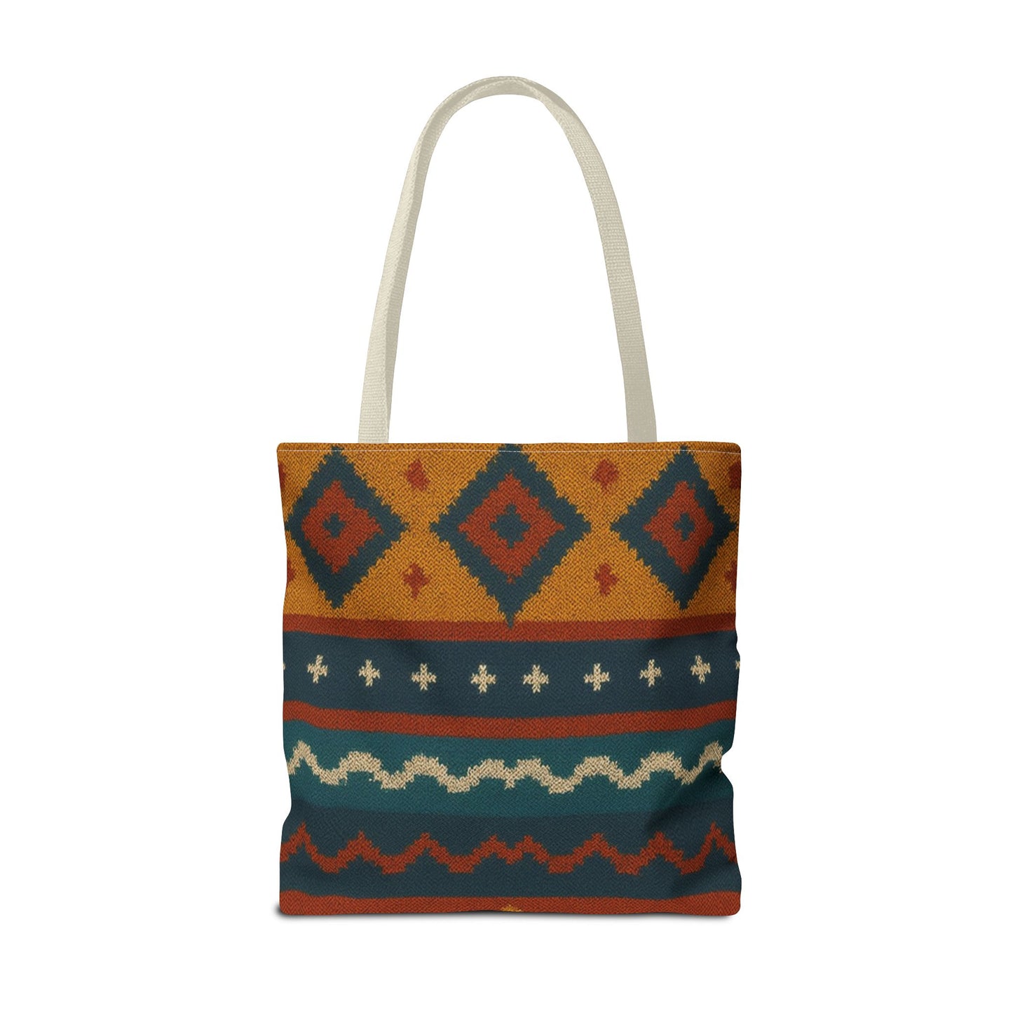 Southwestern Diamond Pattern Tote Bag | Aztec Tribal Geometric Print - TRV