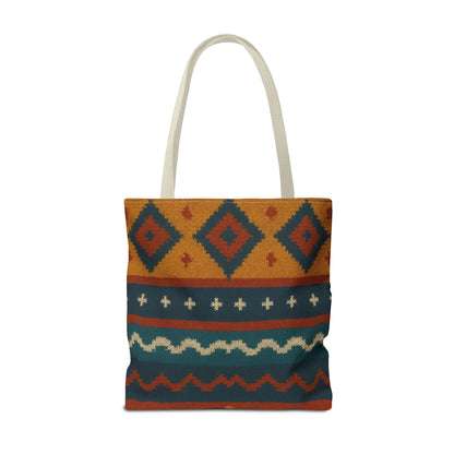 Southwestern Diamond Pattern Tote Bag | Aztec Tribal Geometric Print - TRV