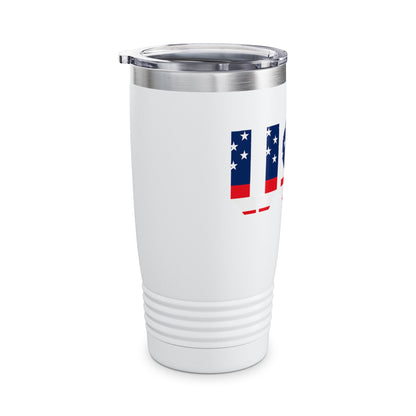 Patriotic Travel Tumbler, 20oz US Flag Design, Coffee Cup, Insulated Mug, USA Travel Mug, Perfect for Independence Day, Summer BBQs, [...]