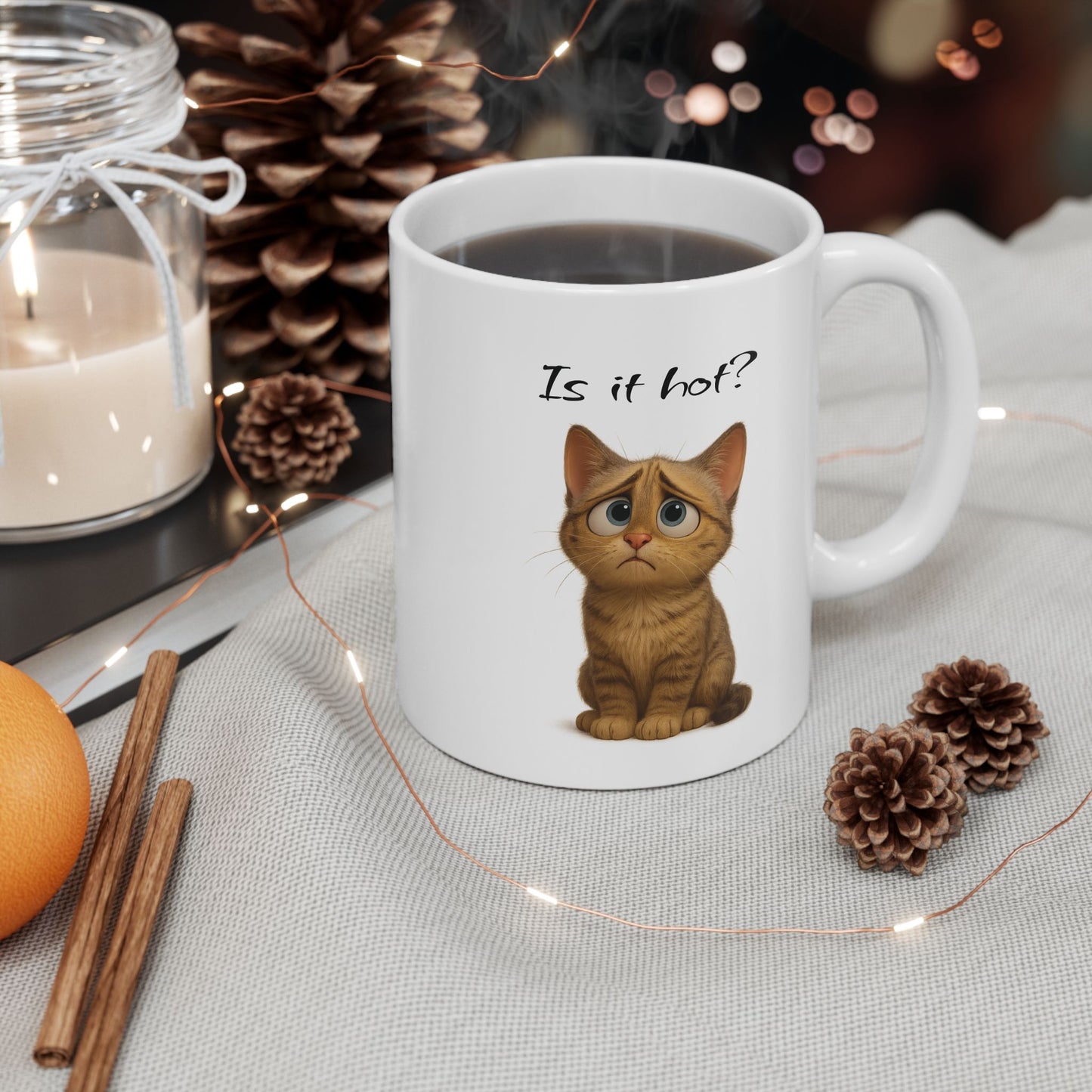 Cute Cat Ceramic Mug, Coffee Cup for Cat Lovers, Fun Gift for Pet Owners, Whimsical Kitchen Decor, Funny Cat Mug