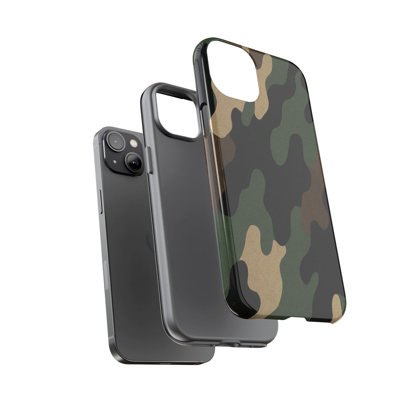 Camouflage Phone Case, Tough Phone Cover, Military Style Accessory, Protective Case for Men, Gifts for Soldiers - TRV