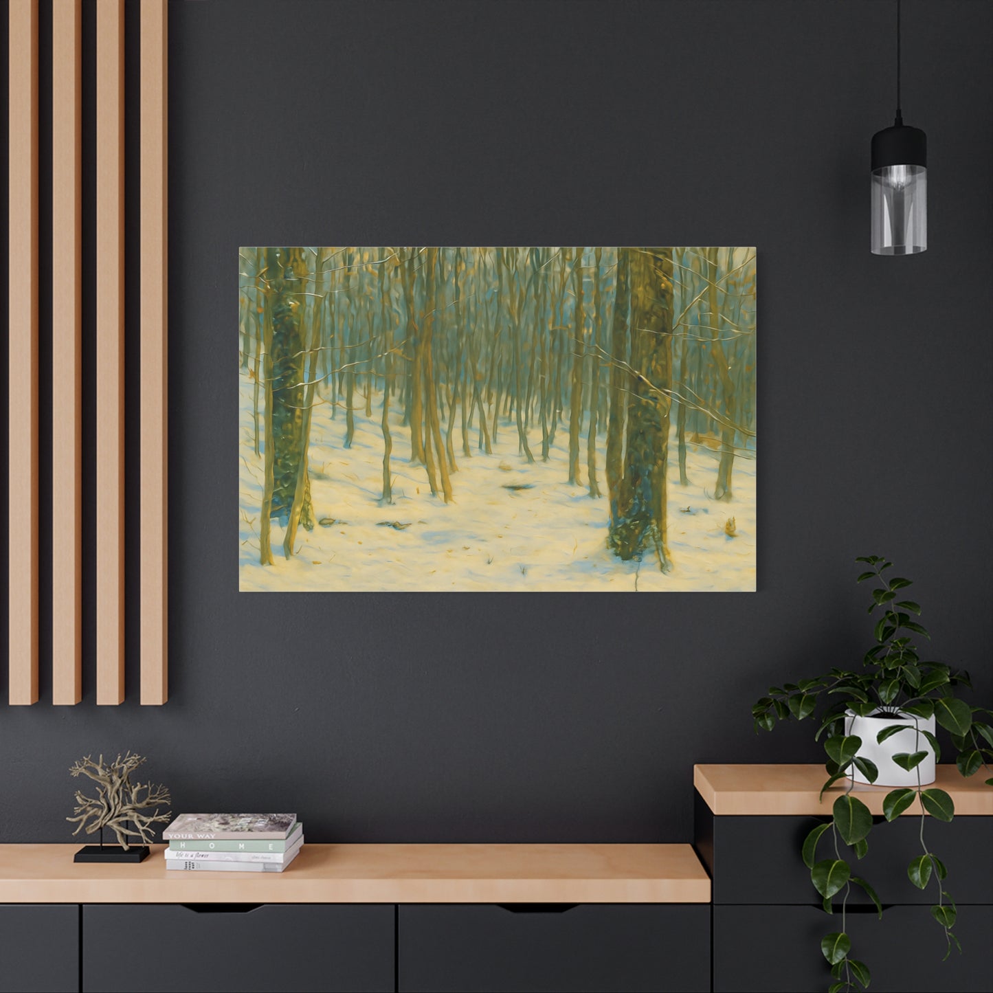 Winter Forest Matte Canvas Art Print, Nature Decor, Stretched Wall Art, Home Decor, Rustic Cabin Decoration, Gift for Nature Lovers - TRV