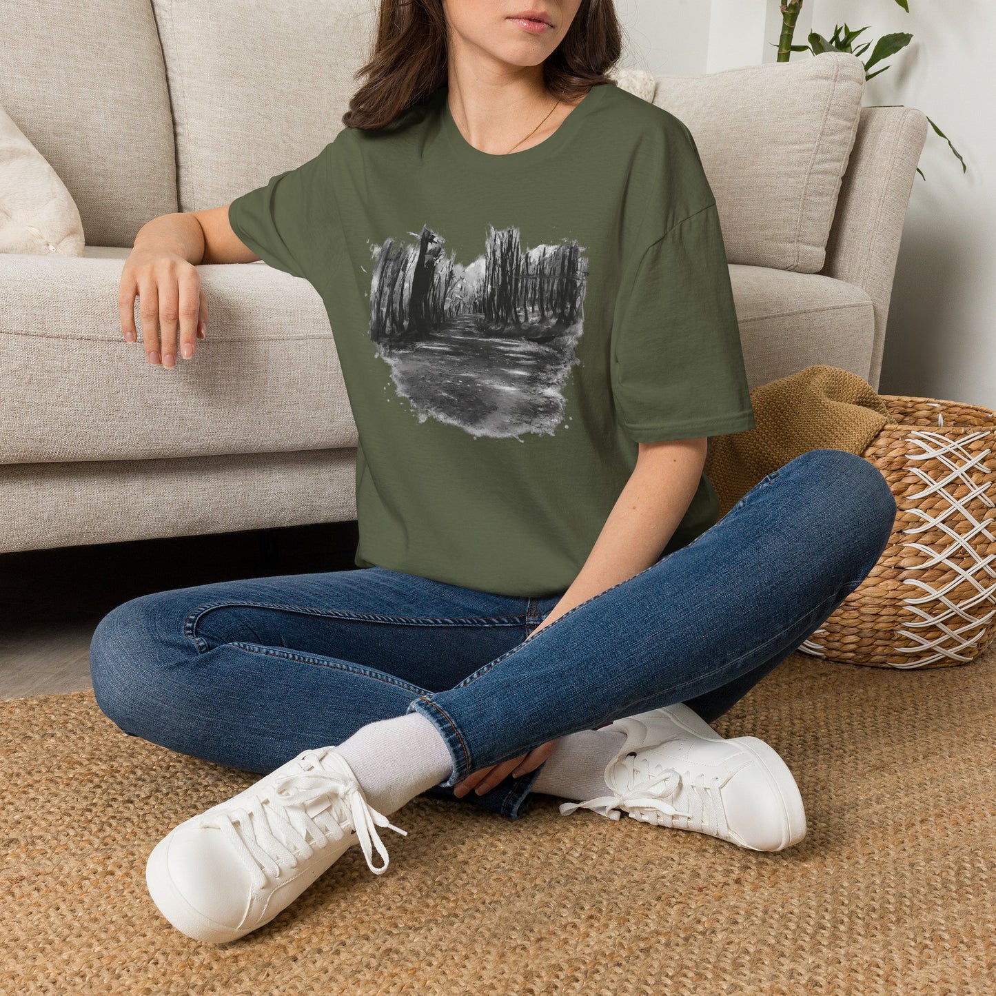 Minimalist Nature-Inspired Unisex Softstyle T-Shirt, Casual Wear, Everyday Style, Gift for Nature Lovers, Eco-Friendly Fashion