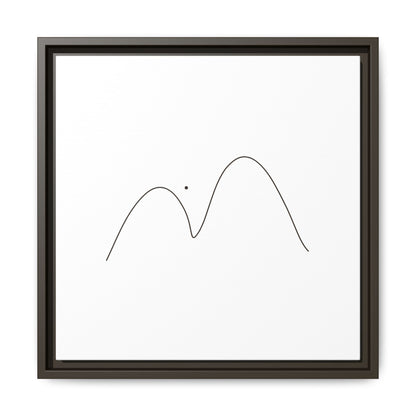 Minimal Line Mountains Matte Canvas Framed