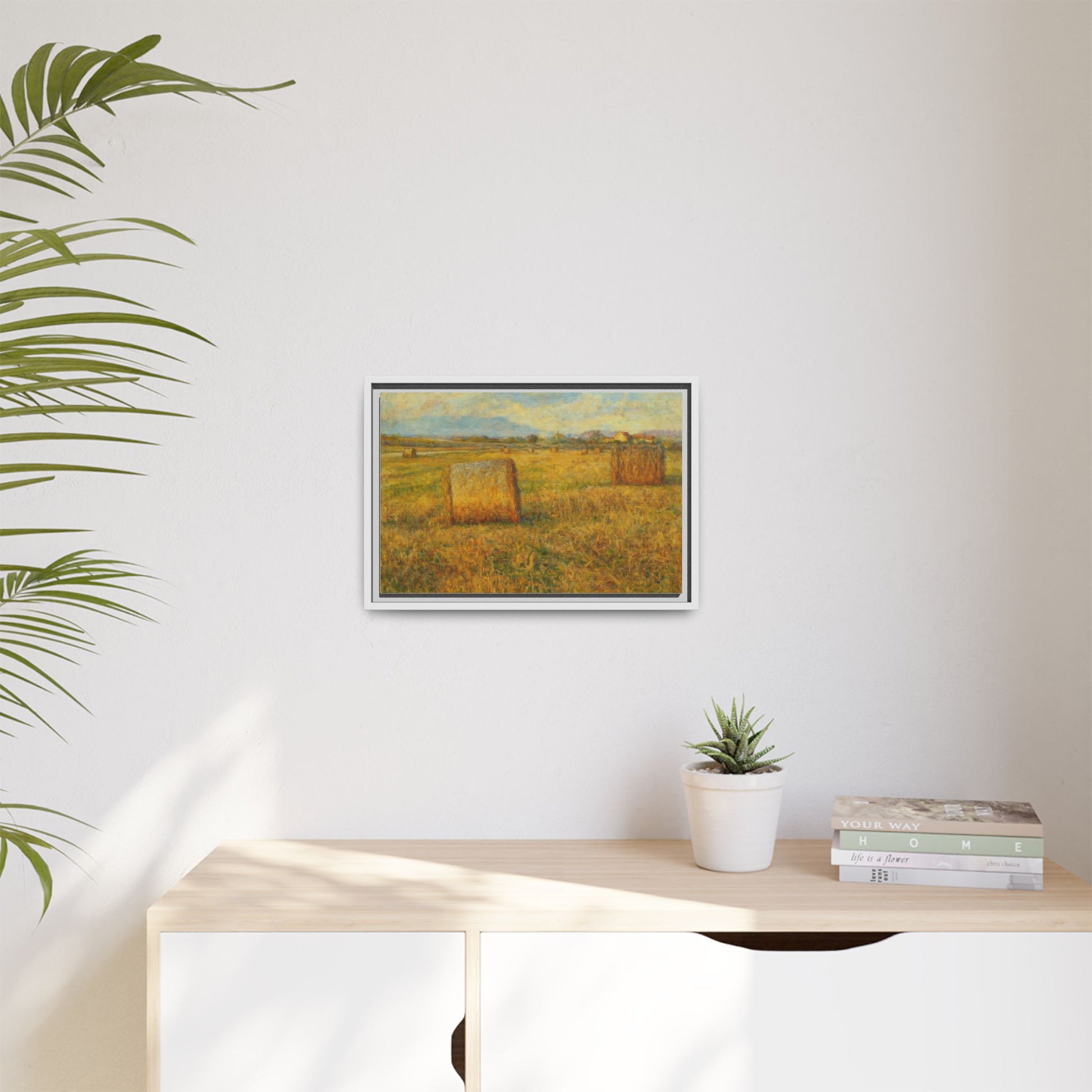Framed Matte Canvas Wall Art - Rustic Farm Landscape, Country Decor, Home Gallery, Gift for Nature Lovers, Housewarming Decor - TRV