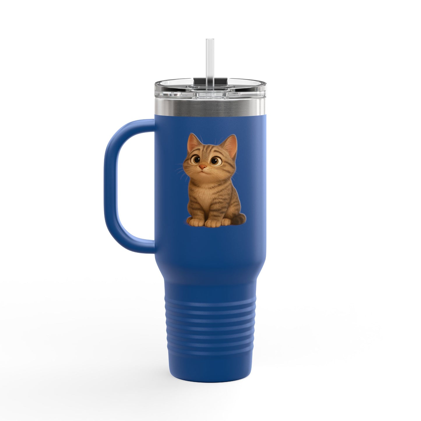 Cute Cat Insulated Travel Mug, Perfect for Pet Lovers, 40oz Coffee Cup, Travel Tumbler, Gift for Cat Lovers, Customizable Mug - TRV