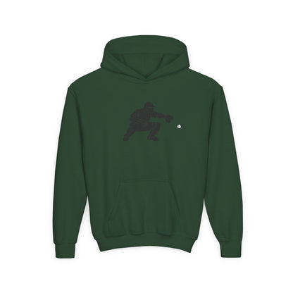 Youth Baseball Catcher Hoodie, Sporty Sweatshirt for Kids, Perfect Gift for Young Athletes, Team Spirit Gear, Sports Event Apparel
