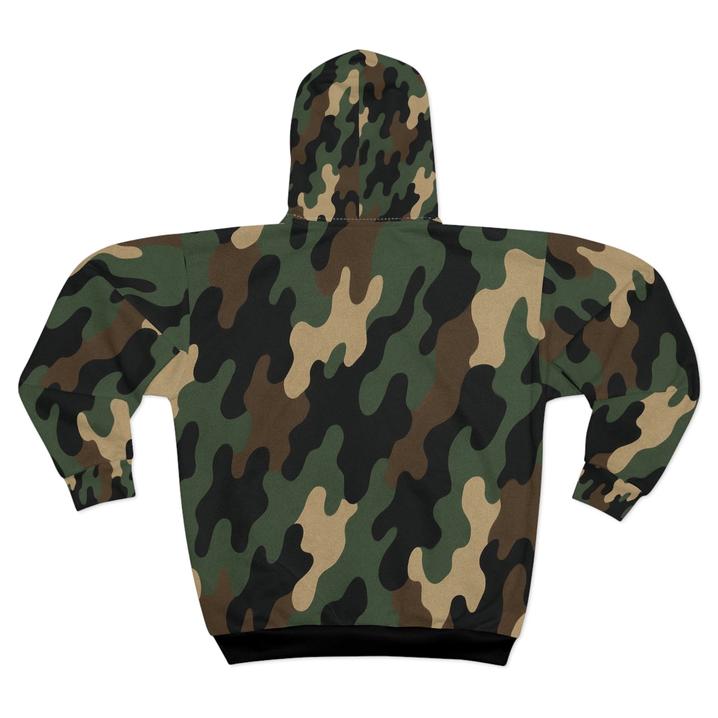 Camo Unisex Zip Hoodie, Cozy Military-Inspired Fashion, Urban Streetwear, Gift for Him or Her, Outdoor Adventures, Casual Wear - TRV